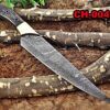 13.5 Inches long custom made Damascus steel slicer kitchen chef Knife 8" full tang blade Black Dollar Wood scale with brass bolster
