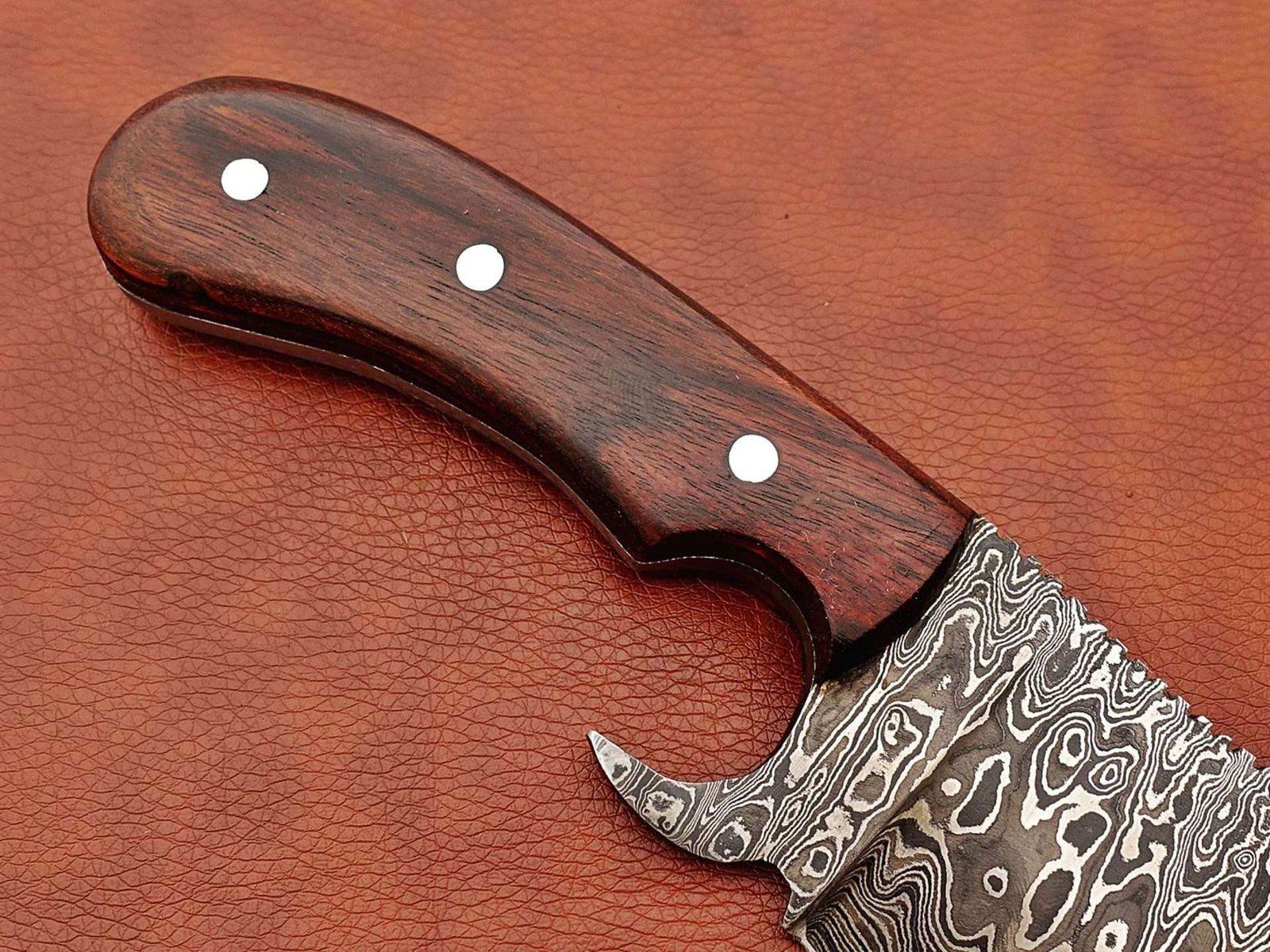 Damascus Steel kitchen Knife Custom made 11 Inches long Hand Forged  Damascus steel Cleaver Knife Full Tang Chopper Knife, Butcher Knife Natural  Camel