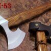 17 Inches long Hand Forg High polished steel Voyager Axe with Rose wood round handle, thick PVC sheath available