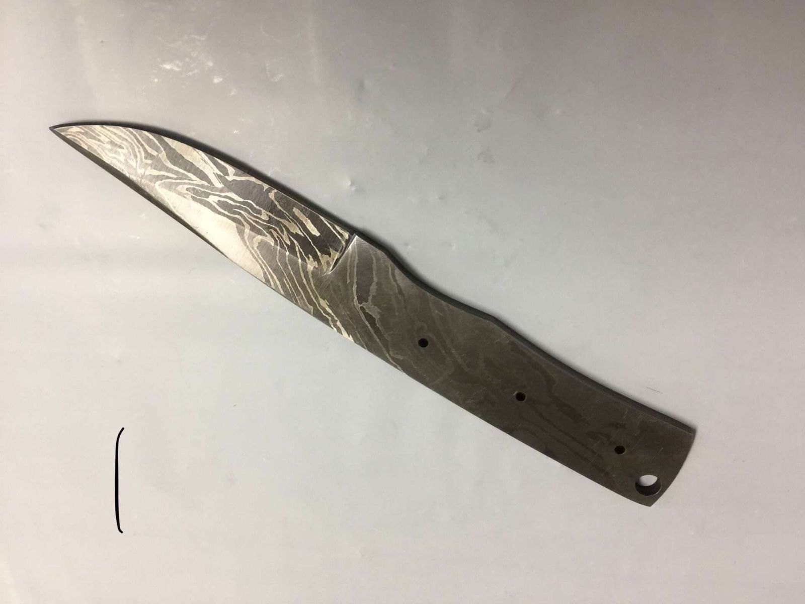 Knife Making Supplies, Damascus Steel Blank Blade 9.5 inches Long Hand  Forged Skinning Knife with 3 Pin Hole & an Inserting Hole Space 5 inches  Cutting Edge, 4.5 Scale Space - Damacus Depot, Inc.