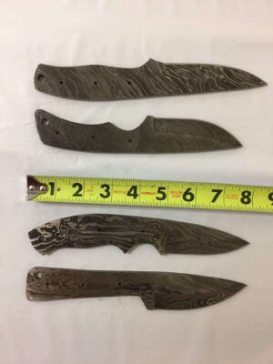 4 Pieces Set of 7.5 and 8.25 inches Long Hand Forged Damascus Steel Blank Blade Skinning Knife Set, 3 to 4 inches Cutting Edge, Compact Pocket Knife Blanks