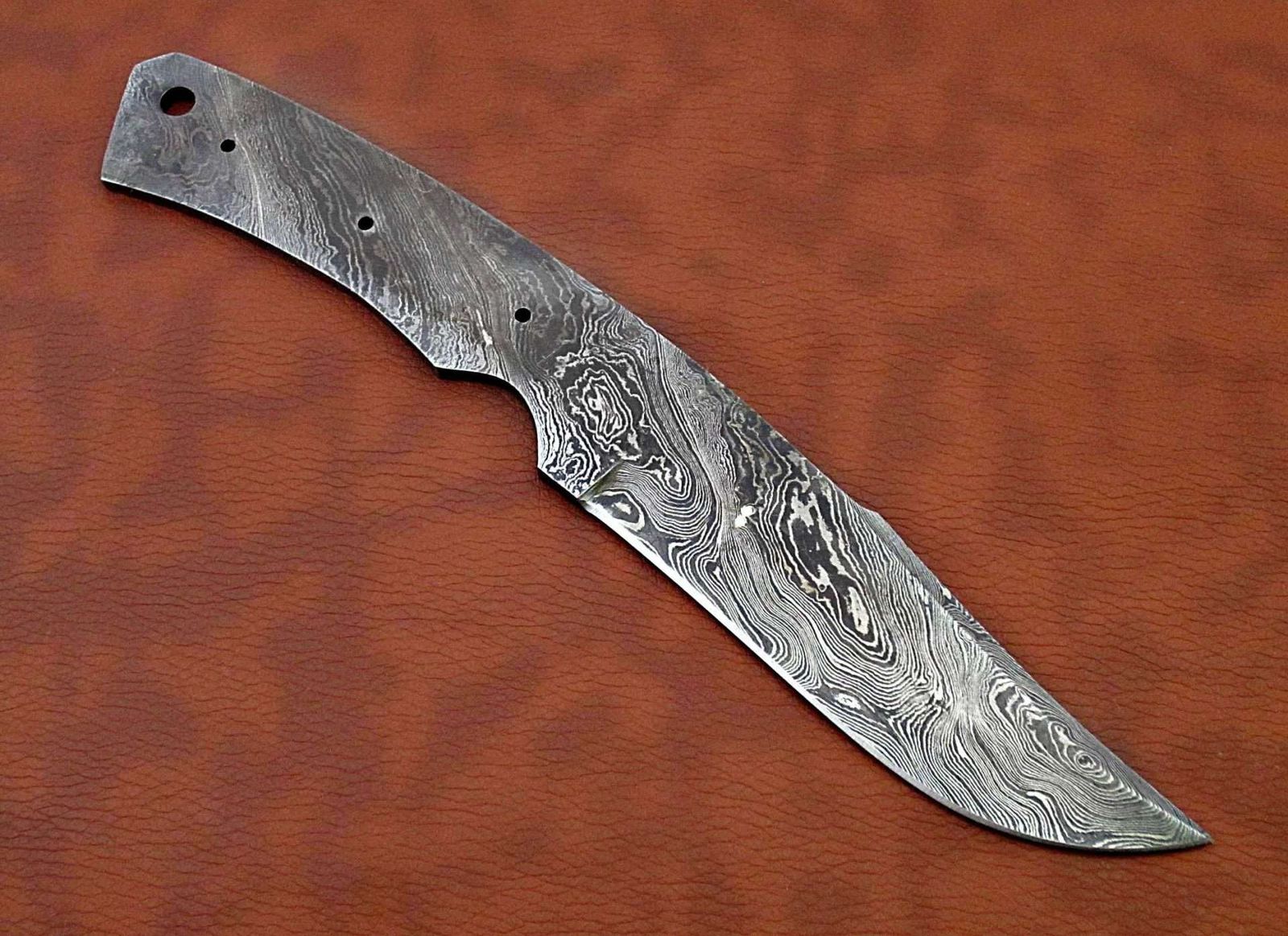 Knife Making Supplies, Damascus Steel Blank Blade 9.5 inches Long Hand  Forged Skinning Knife with 3 Pin Hole & an Inserting Hole Space 5 inches  Cutting Edge, 4.5 Scale Space - Damacus Depot, Inc.