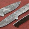 9" sstraight back Damascus steel blank blade skinning knife with 4" cutting