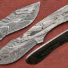 Clip point blank blade, 8.5" hand forged Damascus steel knife with 4" cutting