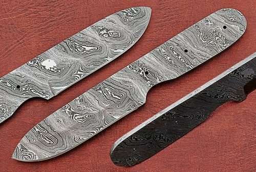 8.25" Spey point blank blade, hand forged Damascus steel knife with 4" cutting