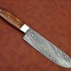 11" long Damascus steel Santoku Knife 7.5" cutting edge, wood scale