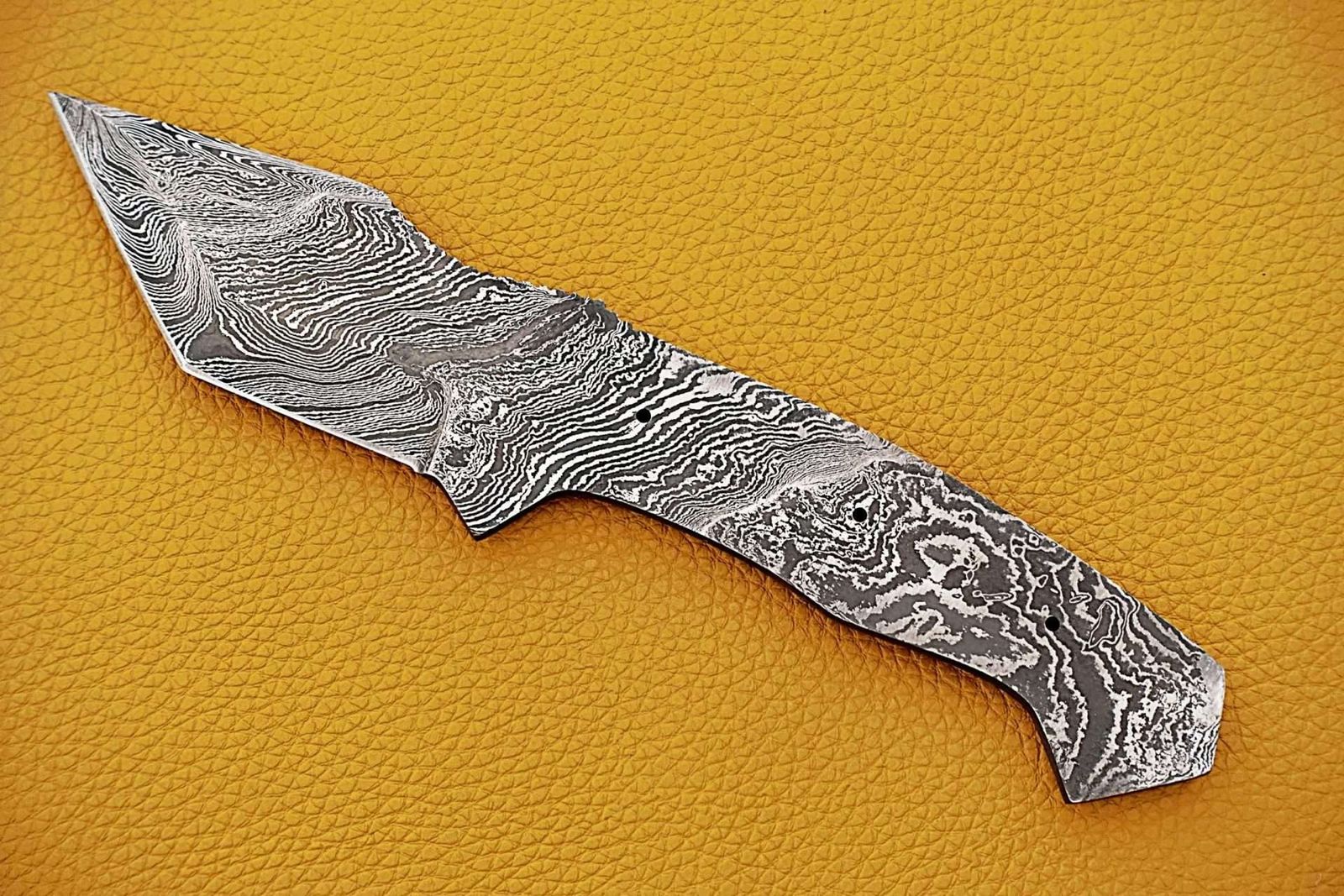 Knife Making Supplies, Damascus Steel Blank Blade 9.5 inches Long