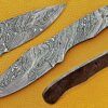 Knife Making Supplies Damascus Steel Blank Blade 9 inches Long Hand Forged Skinning Knife Blade, Drop Point Blade Pocket Knife with 3 Pin Hole, 4 inches Cutting Edge, 4.5" Scale Space